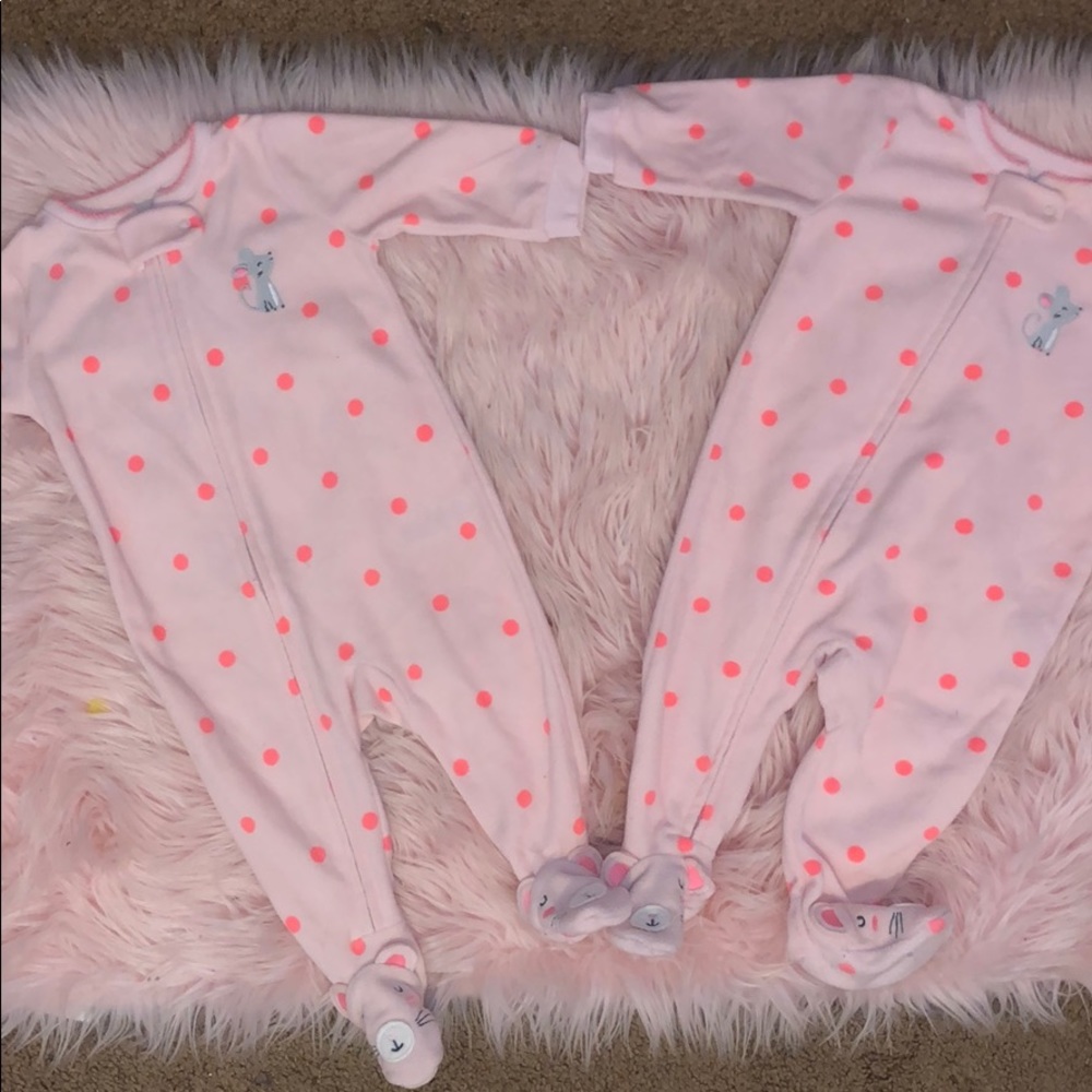 TWINS Matching Fleece Full Zip Footie Pajamas